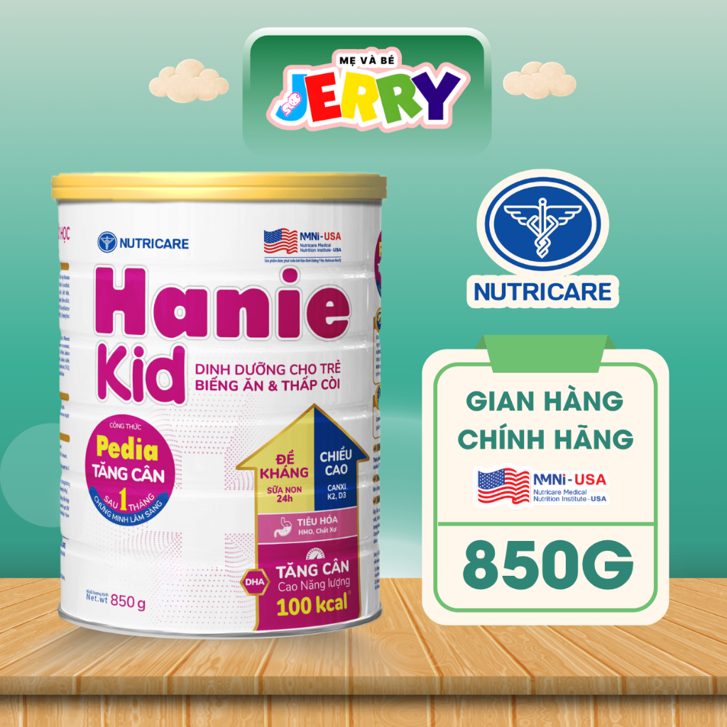 Thực phẩm dinh dưỡng y học Hanie Kid 2+ Lon 850g