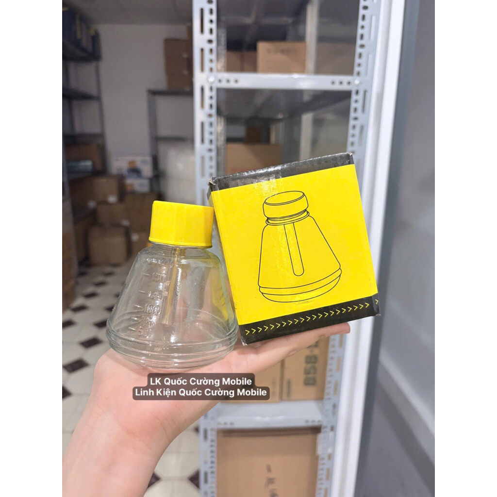 Bình Thủy Tinh 150ml – Lõi Hút Thép, Nắp Đậy Chắc Chắn, Dùng Cho Xăng Thơm, Putin, Nước Tẩy Rửa Main