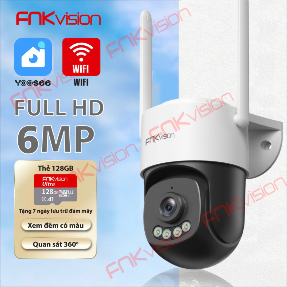 Camera PTZ mini outdoor Fnkvision 6.0MP Yoosee - đêm có màu - đàm thoại 2 chiều - BH 12 tháng
