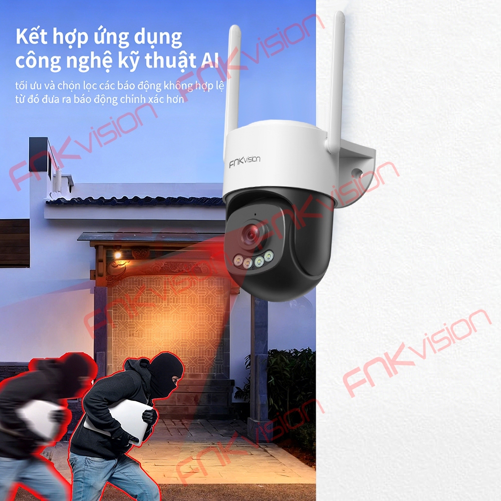 Camera PTZ mini outdoor Fnkvision 6.0MP Yoosee - đêm có màu - đàm thoại 2 chiều - BH 12 tháng | BigBuy360 - bigbuy360.vn