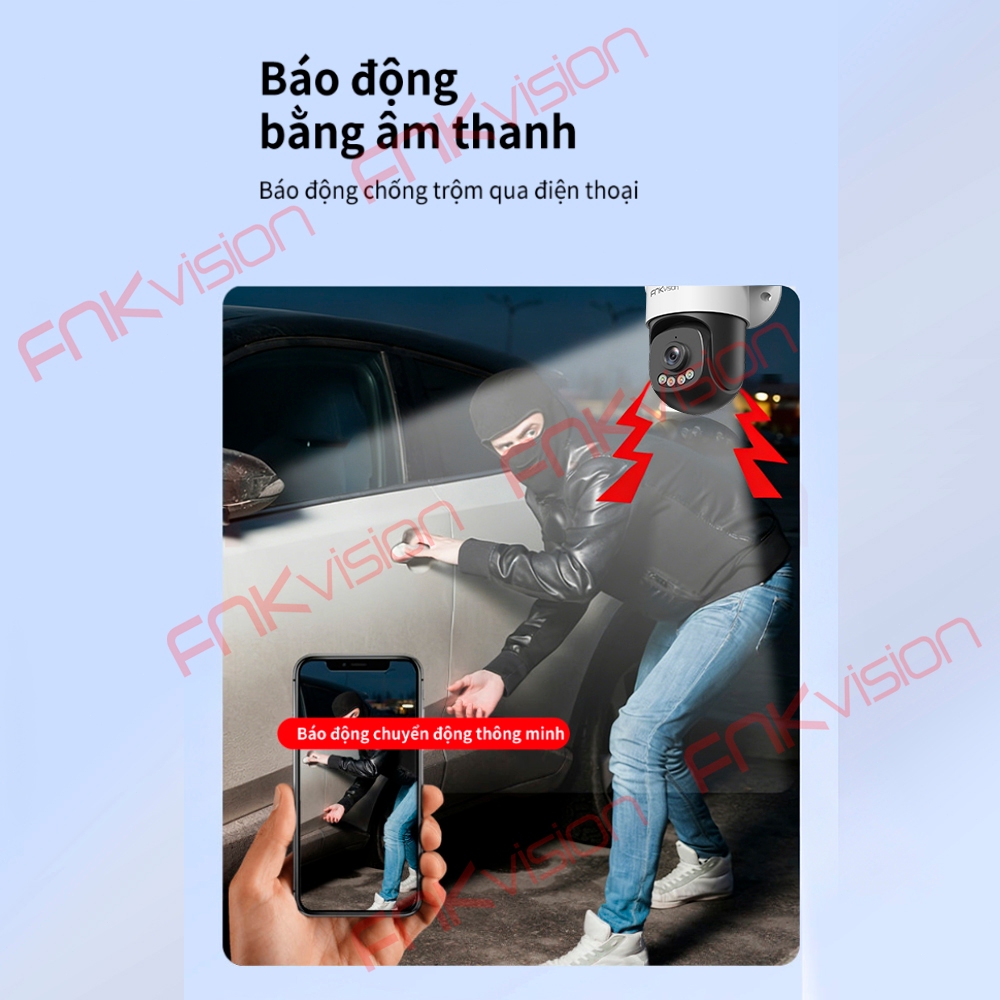 Camera PTZ mini outdoor Fnkvision 6.0MP Yoosee - đêm có màu - đàm thoại 2 chiều - BH 12 tháng | BigBuy360 - bigbuy360.vn