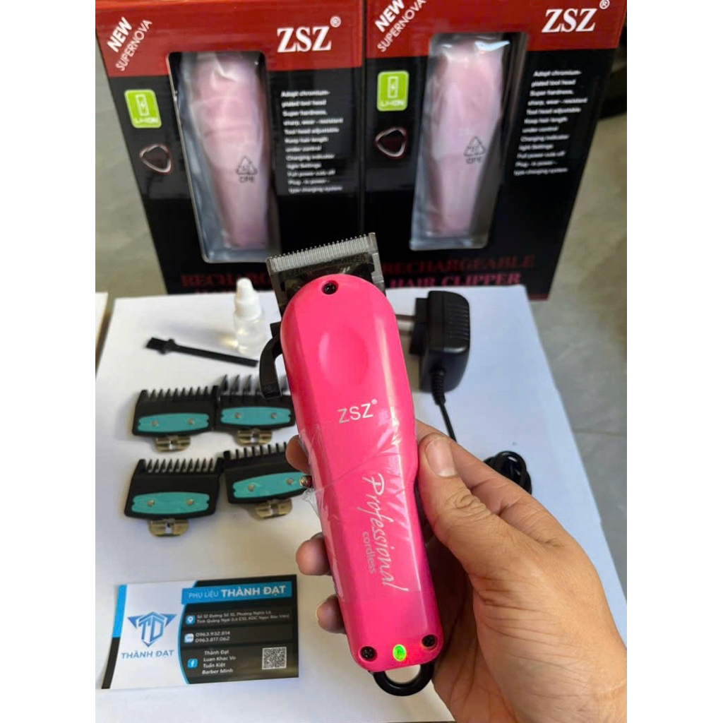 Tông đơ ZSZ N55 màu hồng lưỡi kép đã mài xỉa