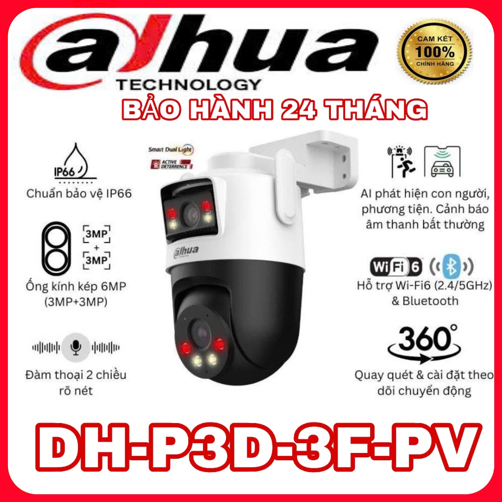 Camera Wifi DAHUA Picoo Dual D1 6MP (DH-P3D-3F-PV)
