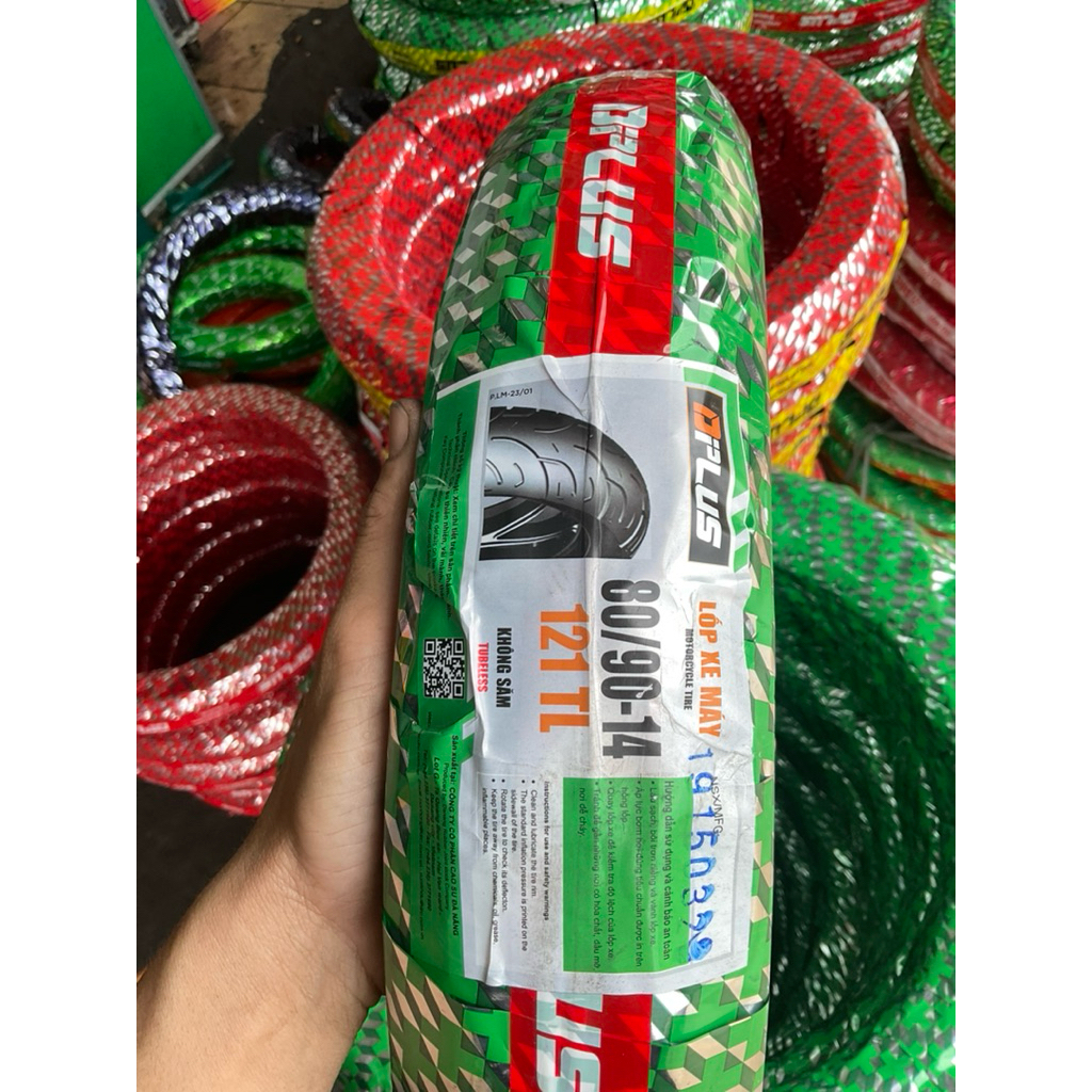 DPLUS lốp trứơc xe VISION AB AIR BLADE VARIO 80 90 14 không săm không ruột giá sỉ