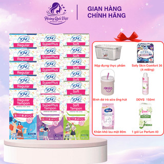 [BỘ 10 HỘP] Băng vệ sinh Tampon Regular, Tampon SuperPlus, Sofy Soft Tampon chính hãng nhập khẩu Nhật Bản
