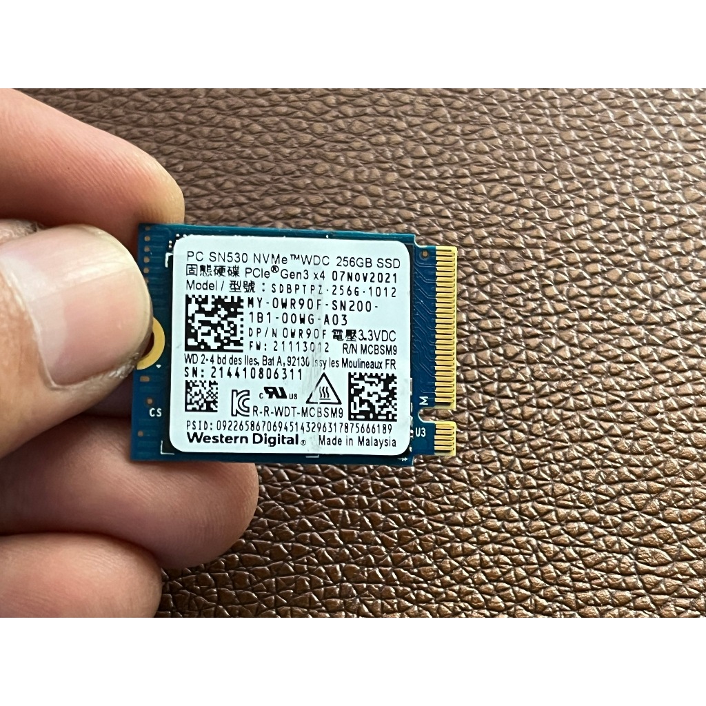 Bán SSD Western Digital SN530 PCIe Gen3 x 4 NVMe M.2 2230 256GB Sức khỏe 100% , hàng cũ zin theo máy