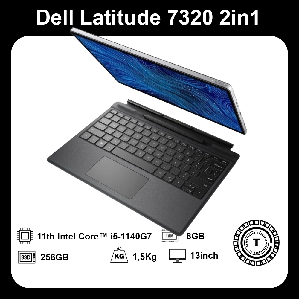 Laptop 2in1 Dell Latitude 7320 Detachable i5-1140G7 THẾ HỆ (GEN) 11/Ram 8GB/SSD 256GB/13 inch