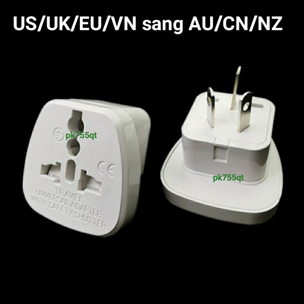 Bộ chuyển đổi du lịch Úc New Zealand Phích cắm điện 3 chân, Ổ cắm đa năng US / UK / EU sang AU NZ Tr