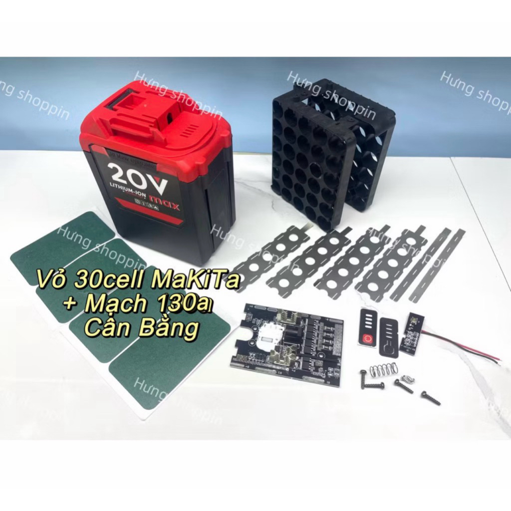 Vỏ Mạch 30cell Chống sốc Makita 18650 (Chân Pin phổ thông 4cm)