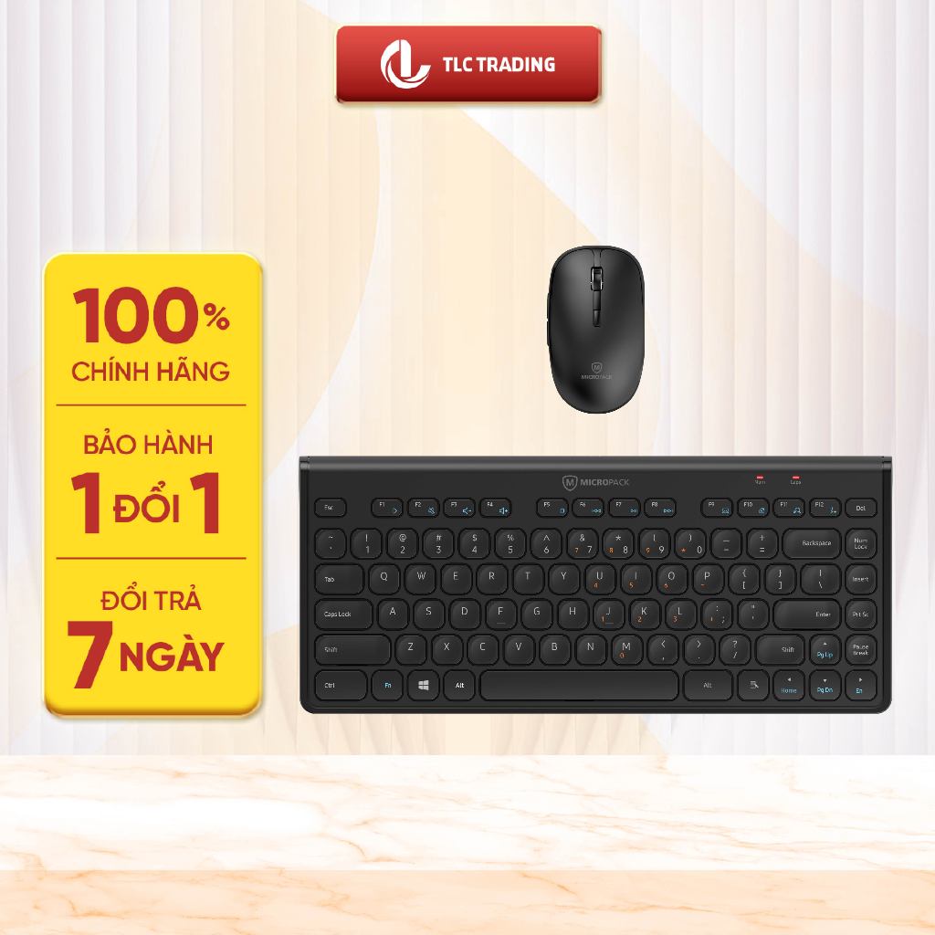 Bộ bàn phím chuột không dây MicroPack iFREE MINI 2 KM-228W - Hàng Chính Hãng