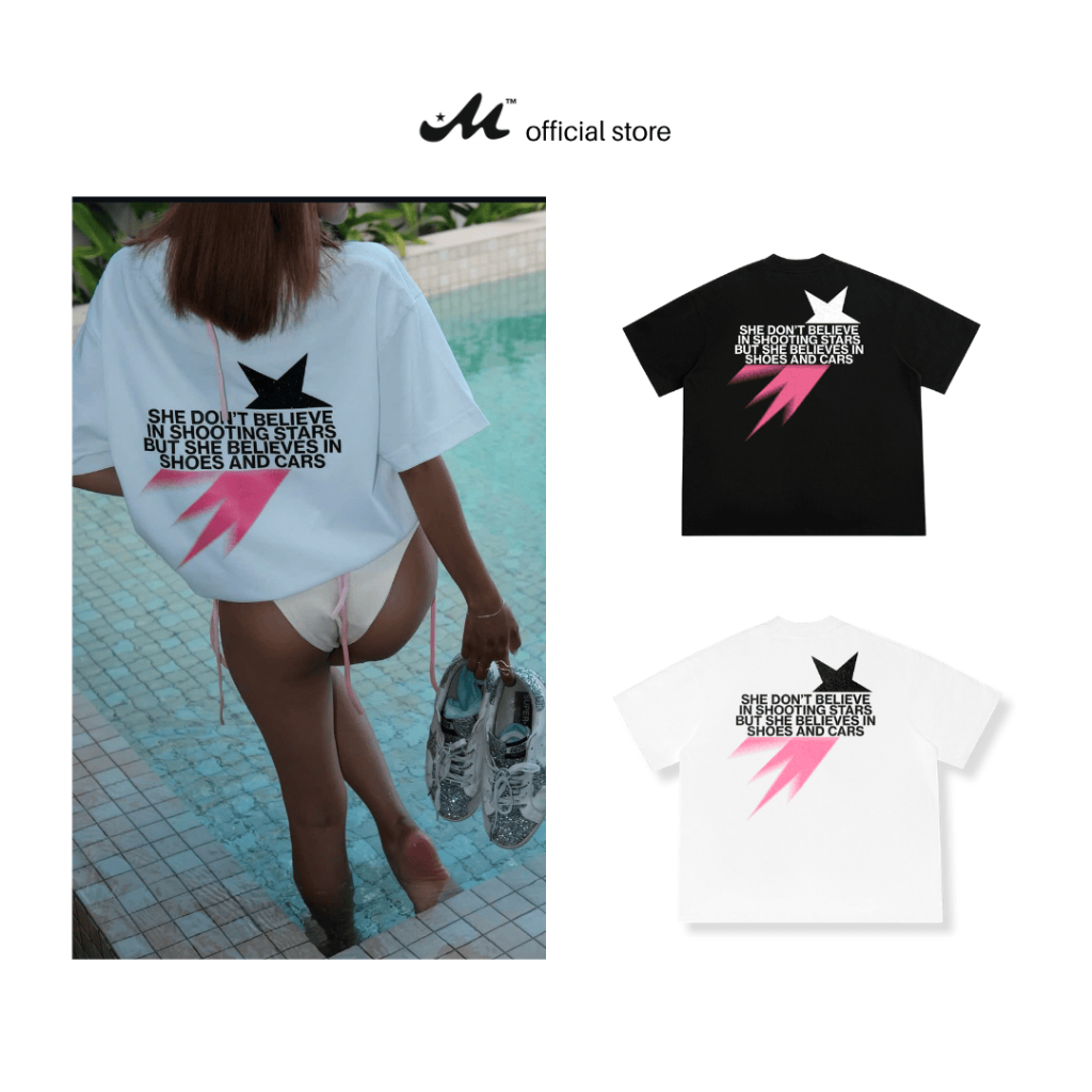 Áo Thun Local Brand MUZIK CLOTHING | SHOOTING STARS - Form Boxy, 100% Cotton 2 Chiều, 250gsm | T-STA