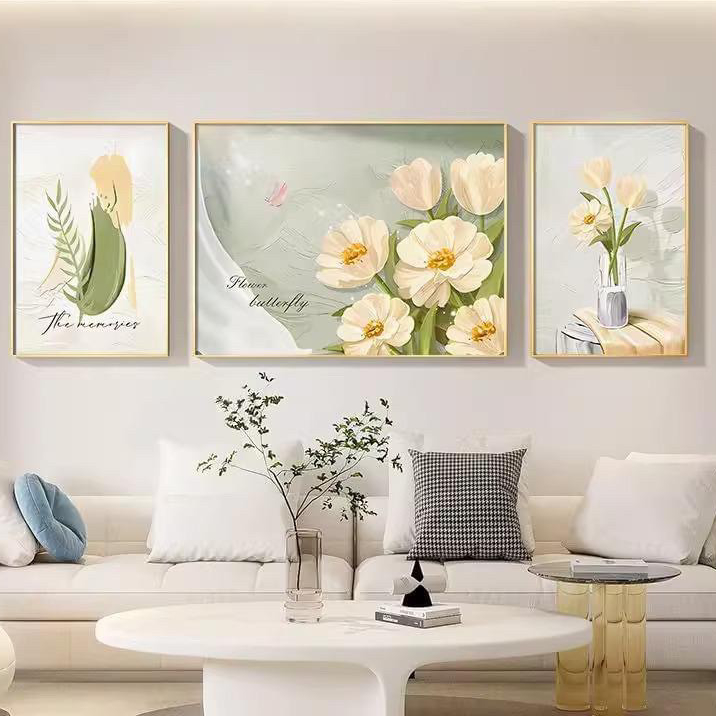 Combo 3 Tranh Tráng Gương Hình Hoa – In 5D Siêu Nét, Trang Trí & Quà Tặng Ý Nghĩa | MIJAN FUNITURE