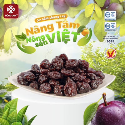 Ô mai (xí muội) Mận Tam Hoa Hồng Lam dạng hộp, túi. Có vị chua, mặn, ngọt
