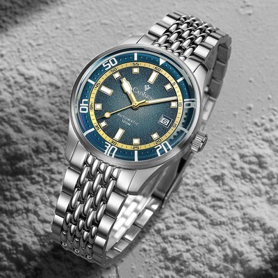 Đồng hồ nam chính hãng Cadisen C8244G-T1 kính sapphire,chống nước 100m,Bh 24 tháng,máy cơ,mặt đen dây thép xịn