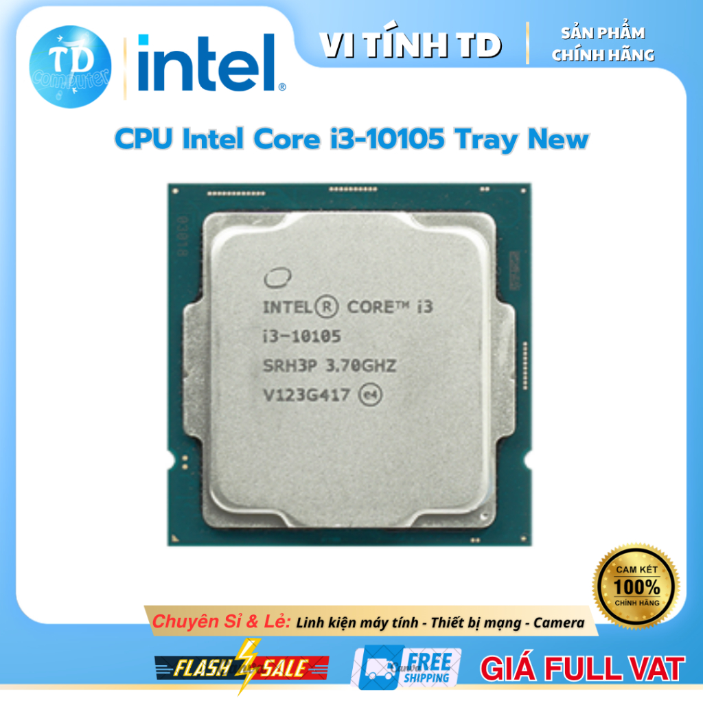 CPU Intel Core i3-10105 Tray New (Socket 1200/ 4 Cores/ 8 Threads) - Không Fan