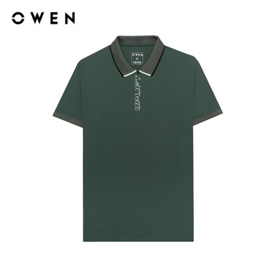 Owen - Áo polo Body fit APV257014 màu Xám đậm chất liệu CVC Spandex