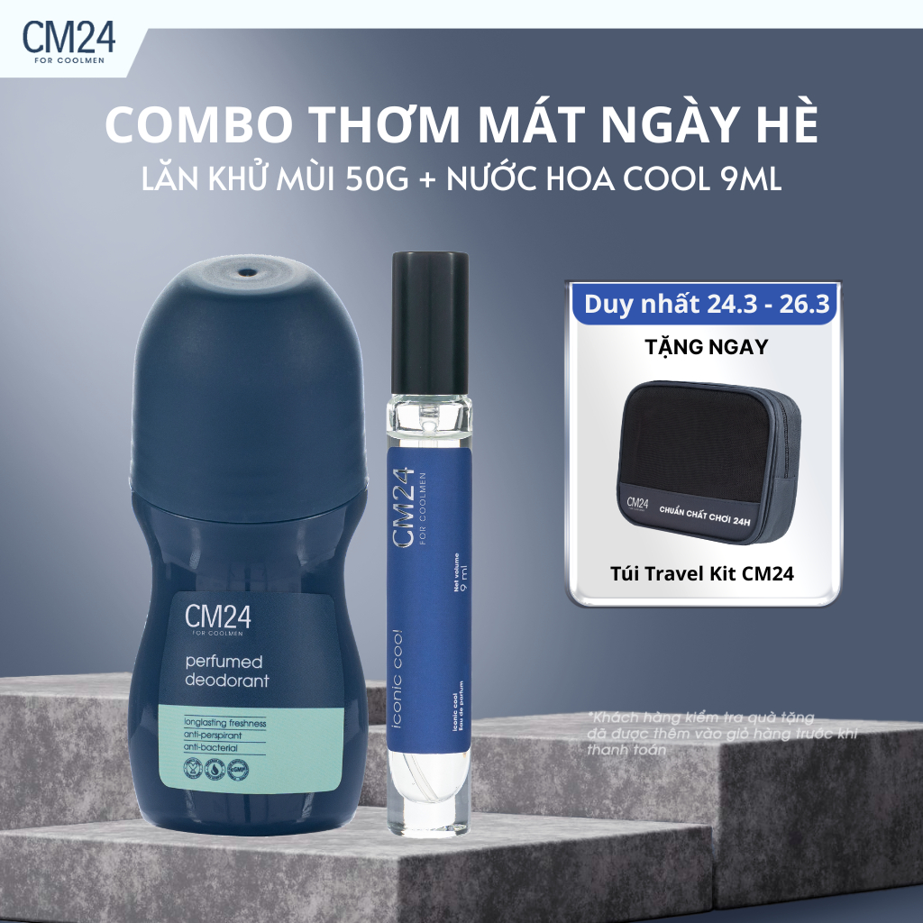 Combo nước hoa ICONIC 9ml và lăn khử mùi - thương hiệu CM24 for Coolmen