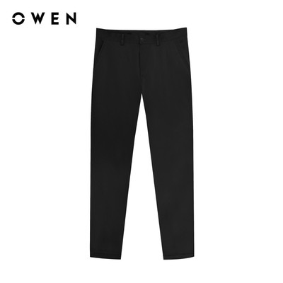 Owen - Quần khaki Regular Fit QKR256105 màu Đen chất liệu Poly recycled (Renu)