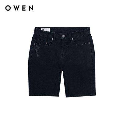 Owen - Quần short Straight Fit SJ258022 màu Đen chất liệu Cotton Spandex