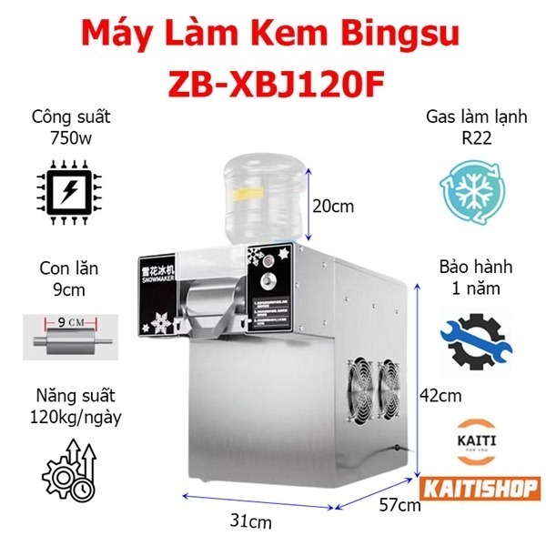 Máy Làm Kem BingSu 750w, Máy Làm Kem Tuyết 750W ZB-XBJ120F