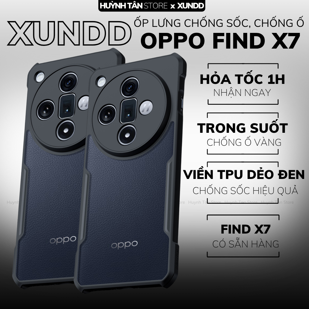 Ốp lưng điện thoại oppo find x7 trong suốt chống ố vàng chống sốc chính hãng XUNDD huỳnh tân store