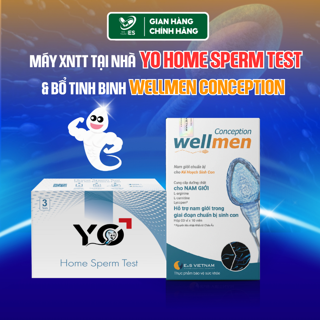Combo Máy Xét Nghiệm Tinh Trùng YO Sperm Test & Wellmen Conception, Kiểm Tra Và Cải Thiện Chất Lượng