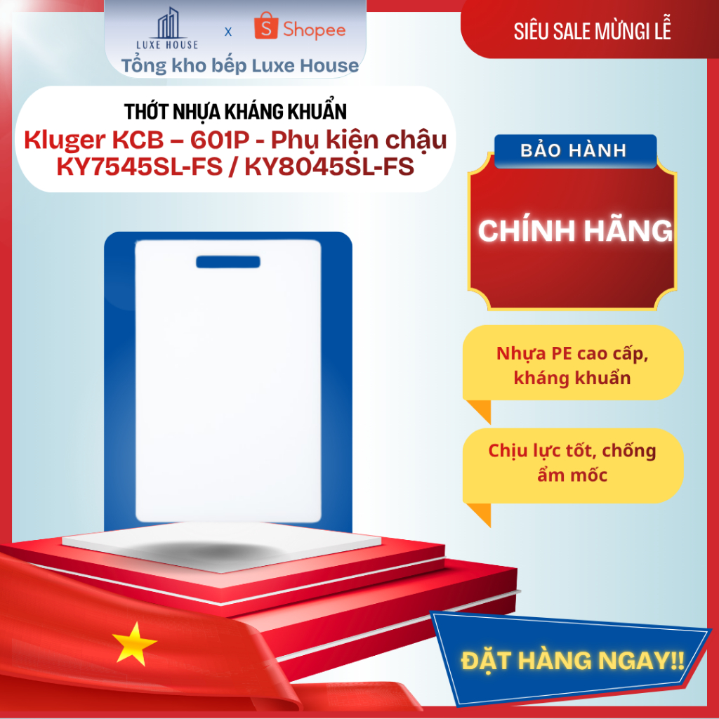 Thớt nhựa kháng khuẩn Kluger KCB – 601P - Phụ kiện chậu KY7545SL-FS / KY8045SL-FS