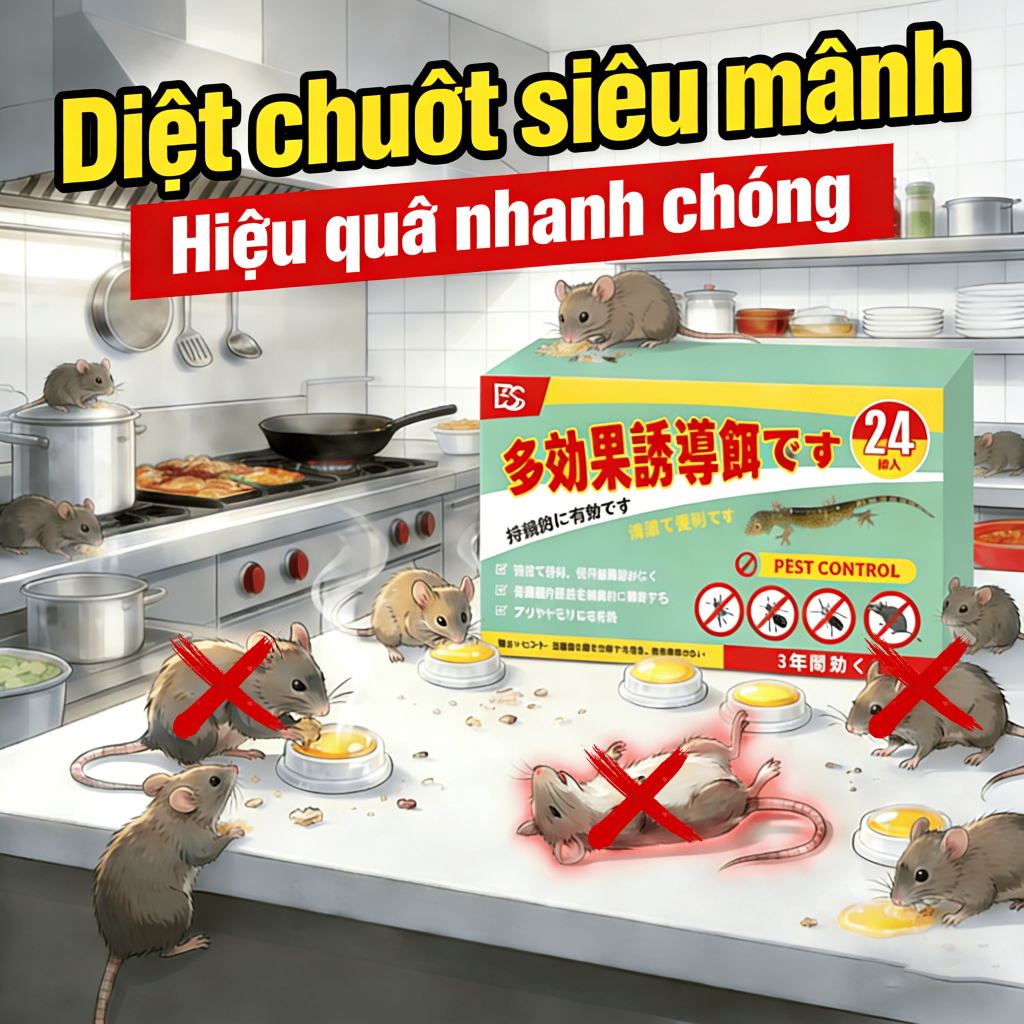 🐭 Diệt chuột tận gốc 🐭 Thuốc diệt chuột sinh học – Diệt chuột, đuổi chuột, bả diệt chuột, 1 hộp 24 v
