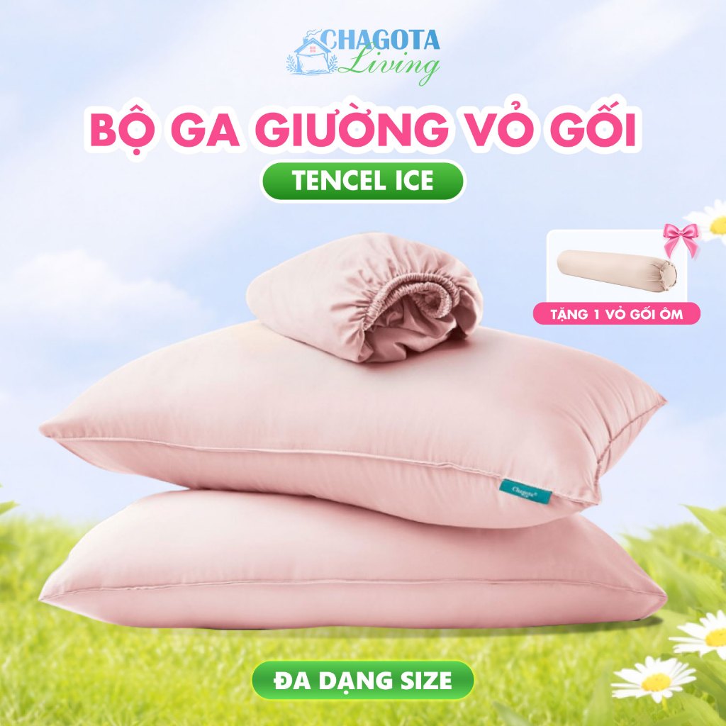 Bộ 3 Món Ga Giường Lụa Băng Silk Ice Cao Cấp (1 Ga Chun + 2 Vỏ Gối), Kích Thước Size Chuẩn 1mx2m - 2