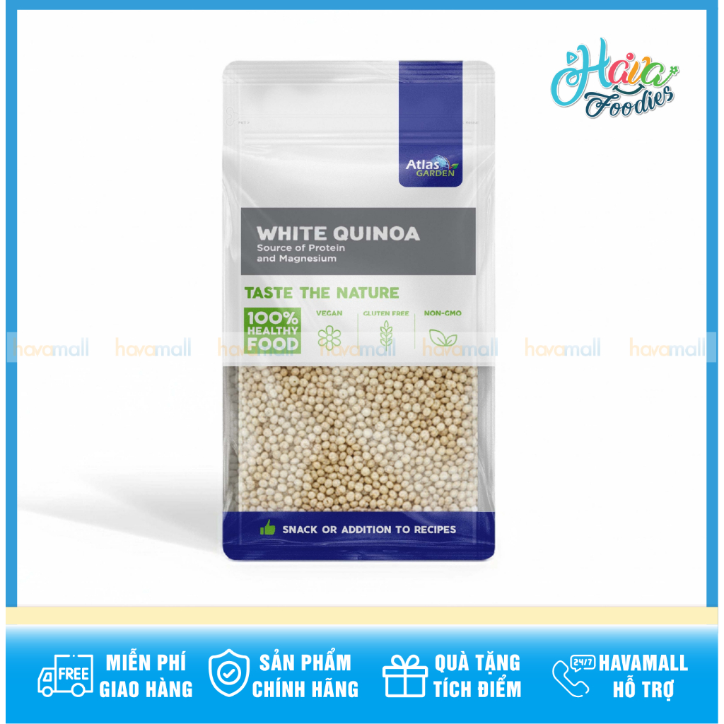 Hạt Quinoa Trắng Atlas Garden 265g – Premium White Quinoa Peru