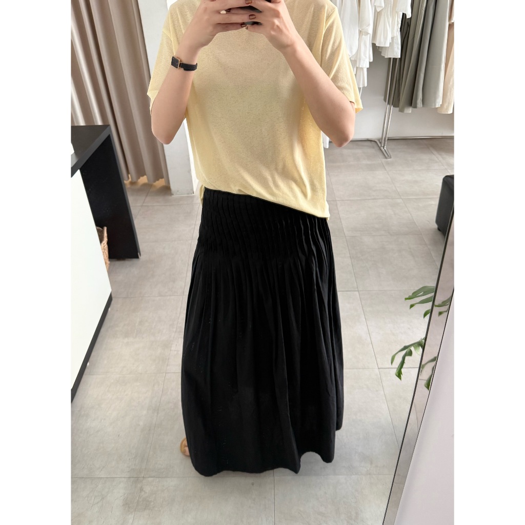 Chân váy dài xếp ly nhỏ linen thô hàn, linen thô hàn |𝐒𝐎𝐌𝐒| 𝐒𝐨𝐫 𝐒𝐤𝐢𝐫𝐭 | BigBuy360 - bigbuy360.vn