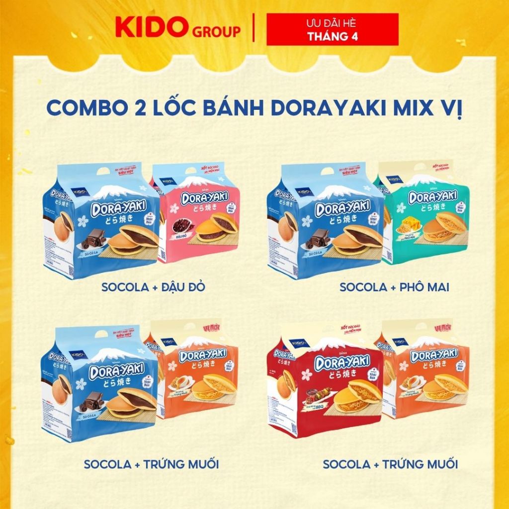 (TÙY CHỌN VỊ) Combo 2 Lốc Bánh Dorayaki I Cấu trúc bánh siêu mềm mịn, chuẩn Bakery | Kido's Bakery