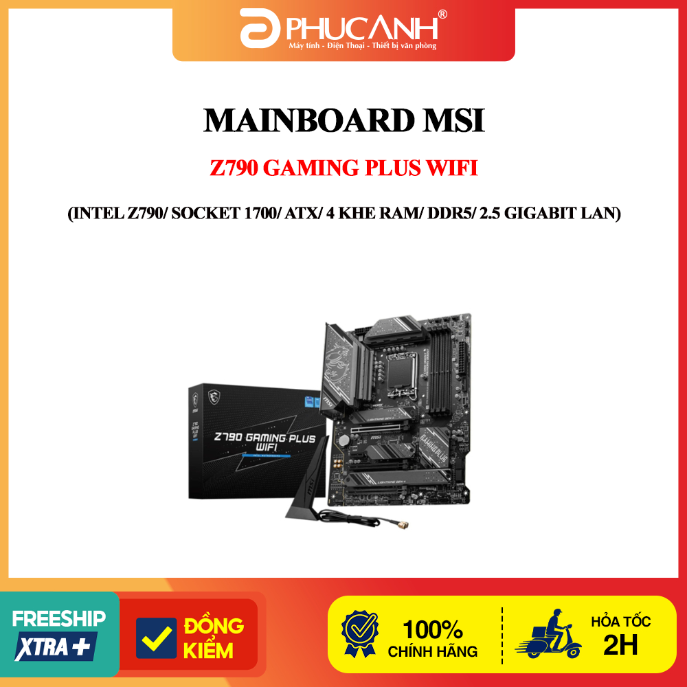 Mainboard MSI Z790 GAMING PLUS WIFI (Intel Z790/ Socket 1700/ ATX/ 4 khe ram/ DDR5/ 2.5 Gigabit LAN)