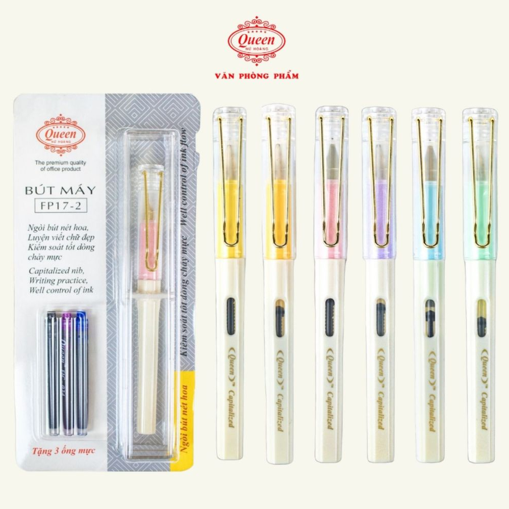 Bút Máy Queen FP17-2 Ngòi EF 0.38mm – Viết Êm Thanh Đậm, Luyện Chữ Đẹp