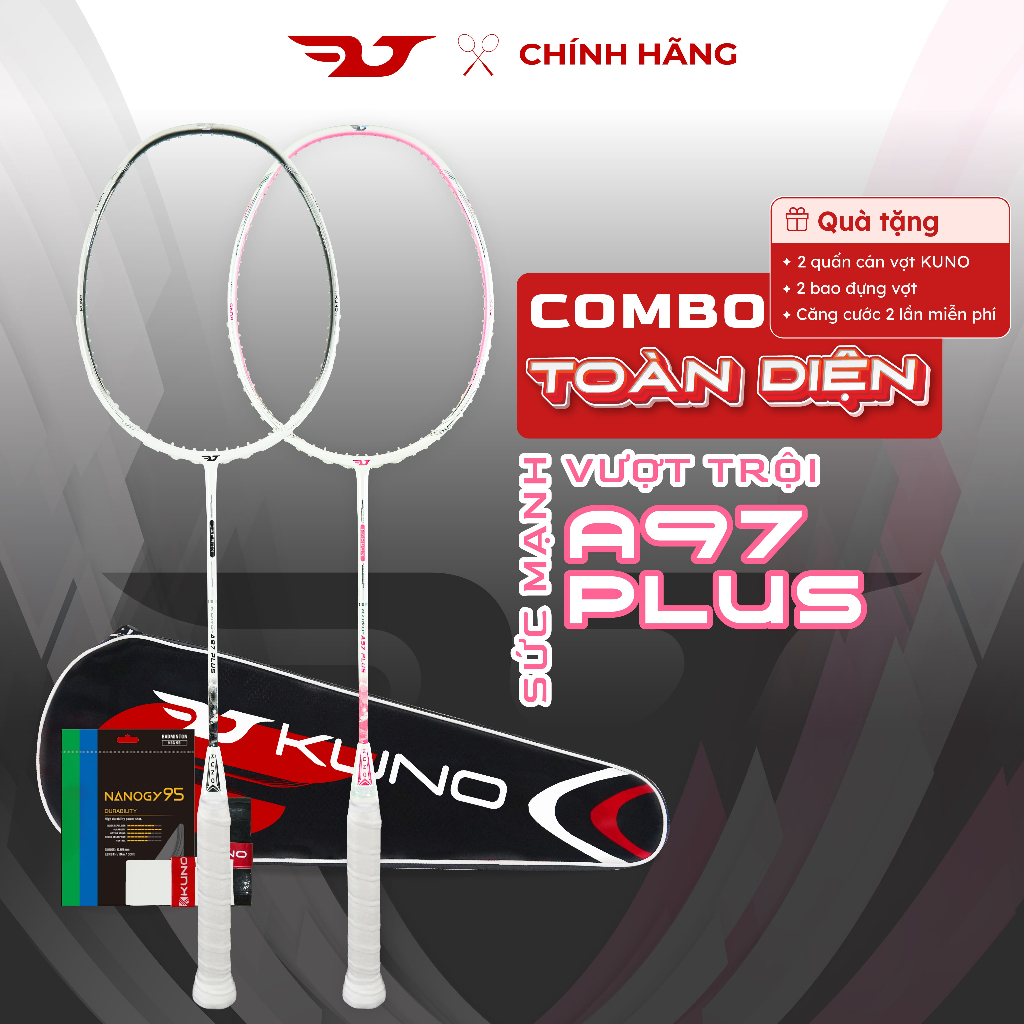 Combo 2 Vợt Cầu Lông 4U KUNO A97 PLUS Full Carbon T700 Trọng Lượng 84gram, Vợt Cầu Lông Công Thủ Toà