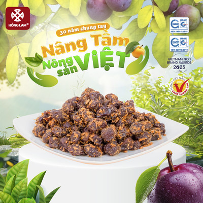 Ô mai (xí muội) mận cơm chua ngọt Hồng Lam dạng hộp, túi. Có vị chua, ngọt