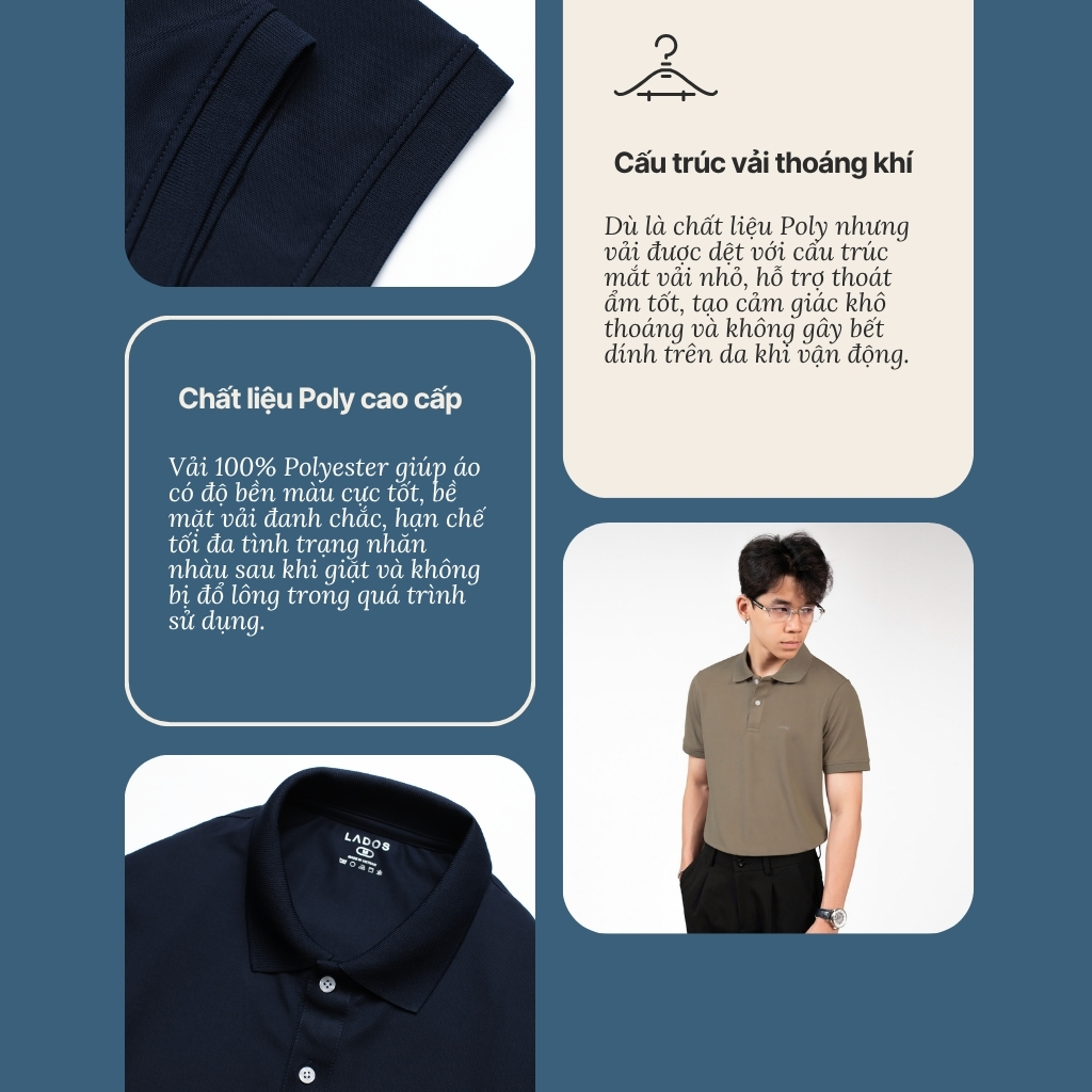 Áo thun có cổ nam (polo) nhiều màu LADOS - 39084 chất vải dày dặn thấm hút mồ hôi | BigBuy360 - bigbuy360.vn