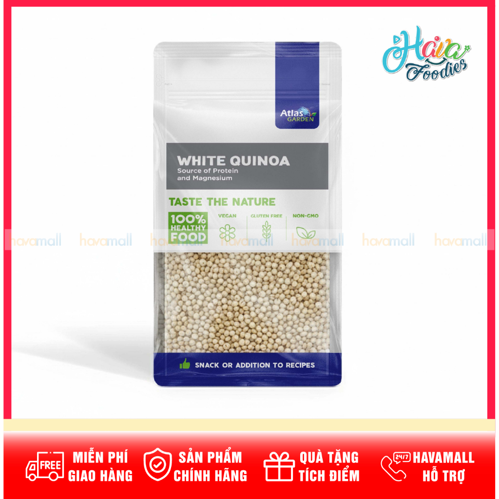 Hạt Diêm Mạch Trắng Nguyên Hạt Atlas Garden 265g – Atlas Garden White Quinoa Grain