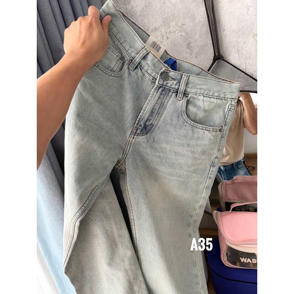 81 BOUTIQUE - Quần Jean Nam Ống Suông Xanh Bạc A35, Quần Jeans Denim Mềm Êm Form Đẹp Dễ Phối