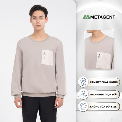 Áo thun dài tay phối túi nam Metagent MS 58E3609