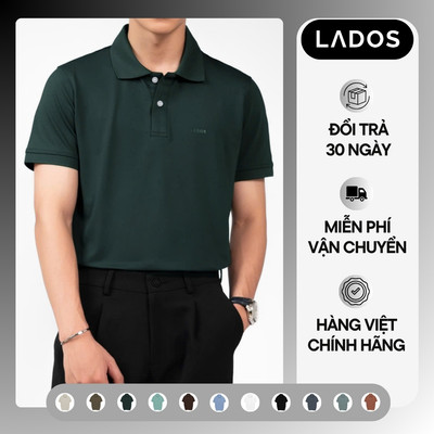Áo thun trơn cổ trụ nam LADOS - 19084 màu sắc tươi sáng chất liệu co giãn