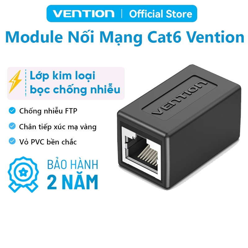 Đầu Nối Dây Mạng RJ45 Cat6 Vention - Coupler Chống Nhiễu, Nối Dây Mạng Nhanh Không Bấm