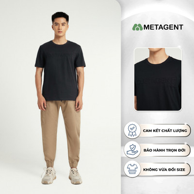 Áo thun nam dập chữ nổi dáng Regular Fit Metagent MS 57E3589