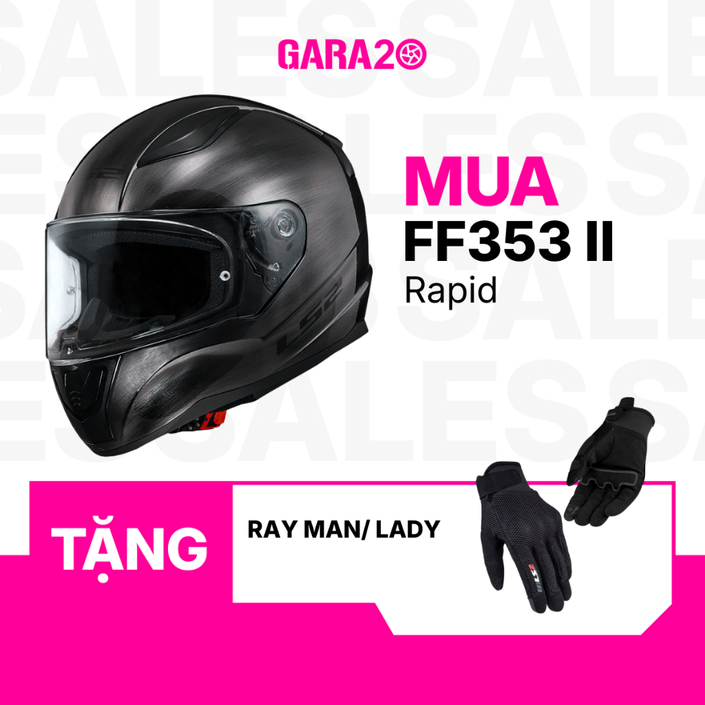 [MUA 1 TẶNG 1] Mũ Bảo Hiểm Fullface LS2 FF353 Rapid II Chuẩn ECE 22.06 Đi Xe Máy Mô Tô PKL