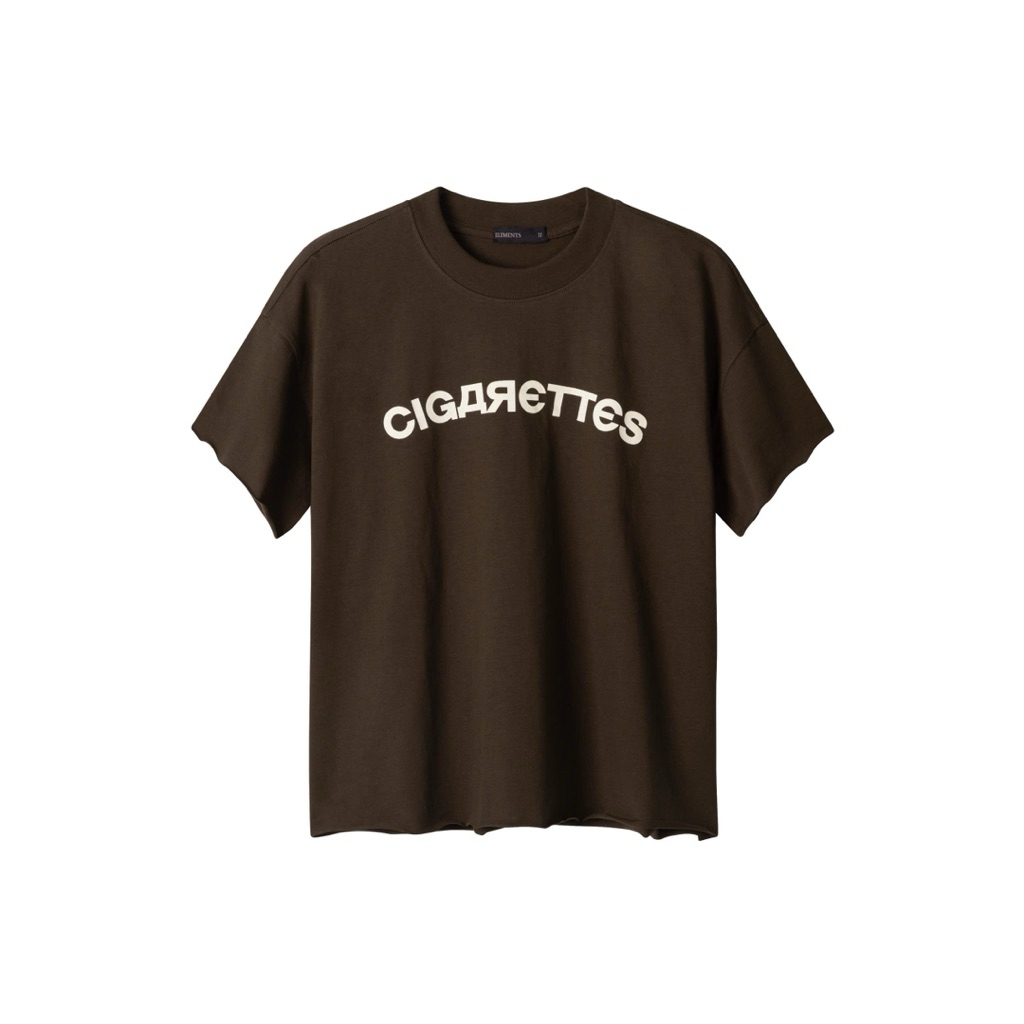 ELMS | Cigar Raw Cut T-shirt - Áo thun Cigar xả line unisex Nâu