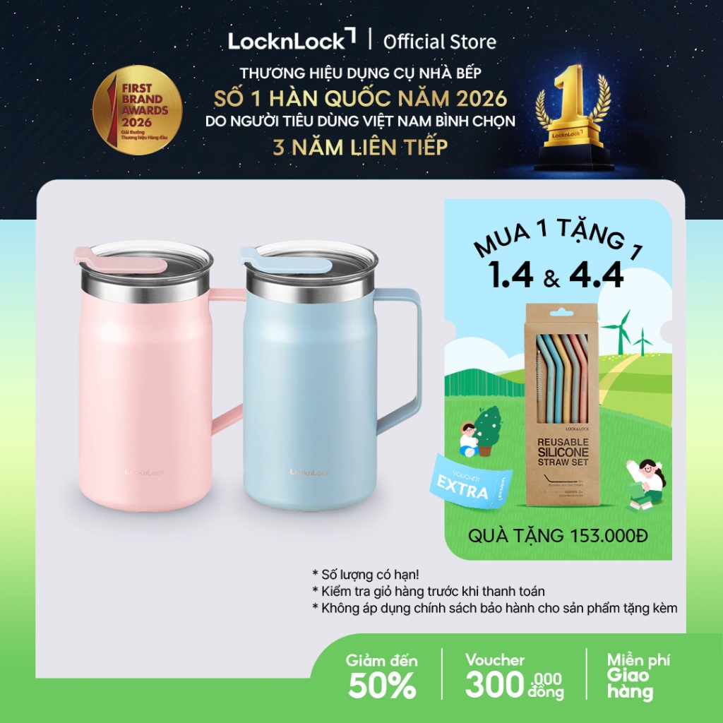 Cốc giữ nhiệt Lock&Lock Metro Table Mug 600ml LHC4282 (2 màu)