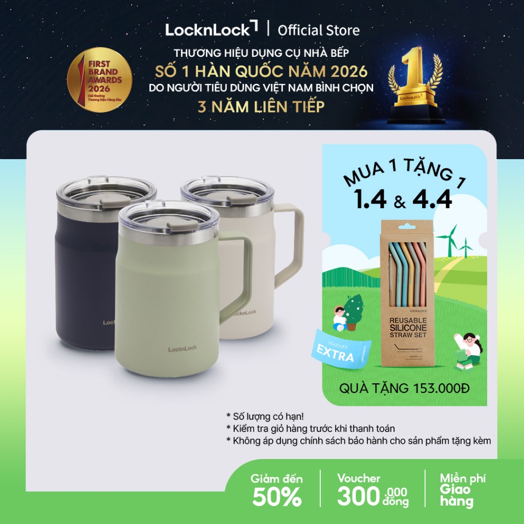 Cốc giữ nhiệt Lock&Lock Metro Table Mug 475ml LHC4219 (3 màu)