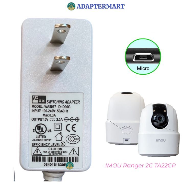 Dây nguồn cho Camera IP 360 Độ 2 MP IMOU Ranger 2C TA22CP 5V 10W