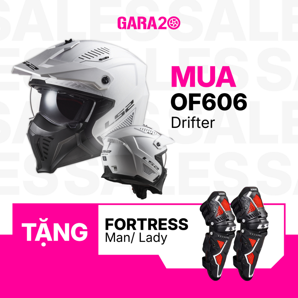 [MUA 1 TẶNG 1] Mũ Bảo Hiểm Đa Năng LS2 OF606 Drifter Tháo Hàm Chuẩn ECE 22.06 Đi Xe Máy Mô Tô PKL [C