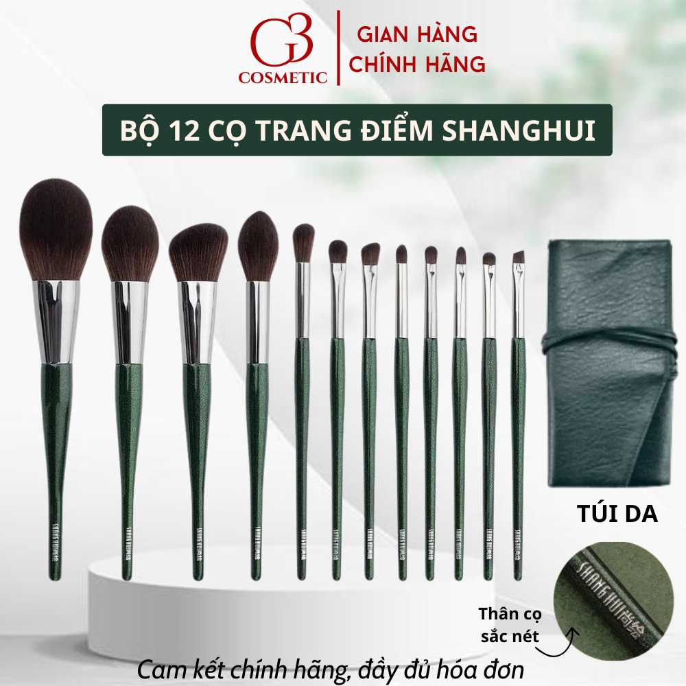 Bộ 12 cọ trang điểm SHANGHUI cọ cá nhân chất liệu lông cao cấp siêu mềm mịn bám phấn | BigBuy360 - bigbuy360.vn